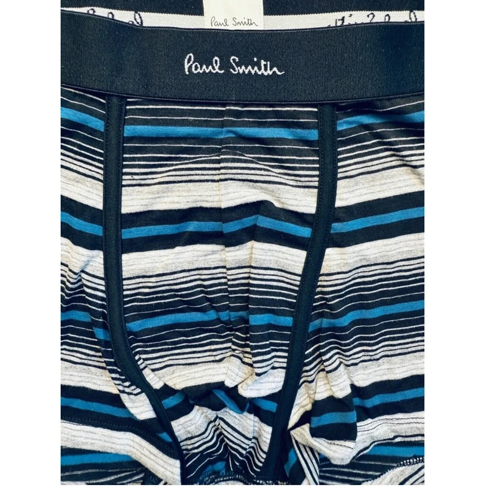 NWT Paul Smith‎ Striped Boxer Brief Trunk Underwear Mens Size XL Blue Gray